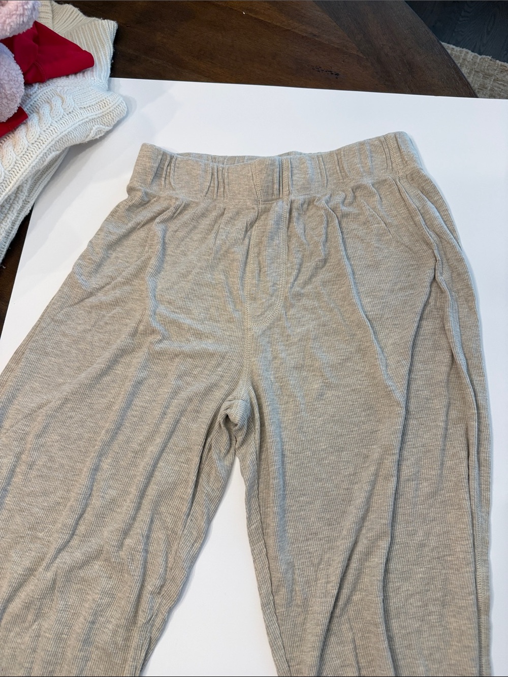 Eterne Ribbed Lounge Leggings - Light Taupe